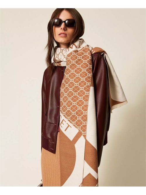 Stola in panno jacquard con logo TWINSET | TO5060/12538